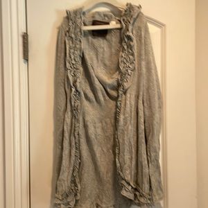 Partly knitted and sheer sweater